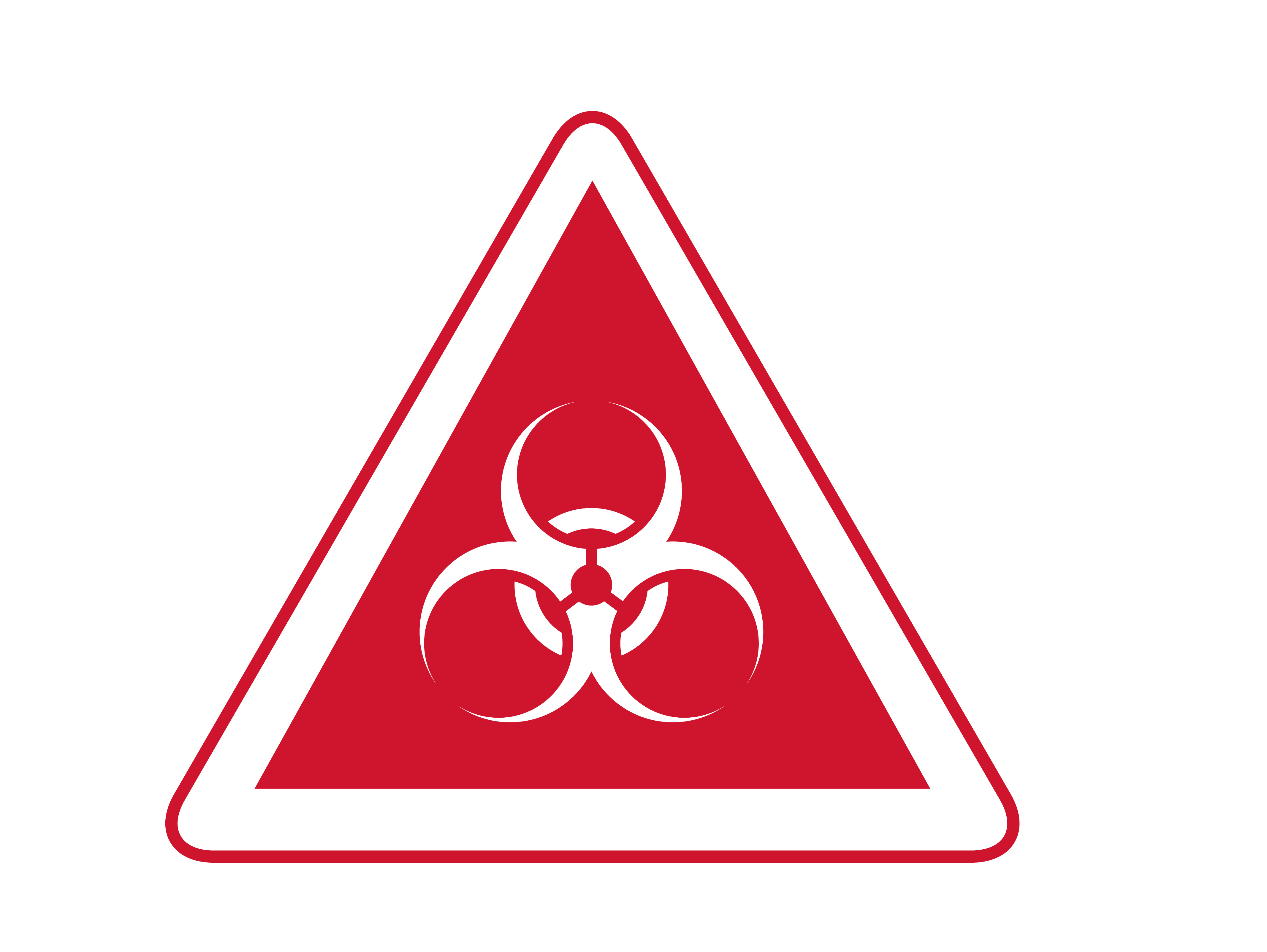 A red biosafety icon